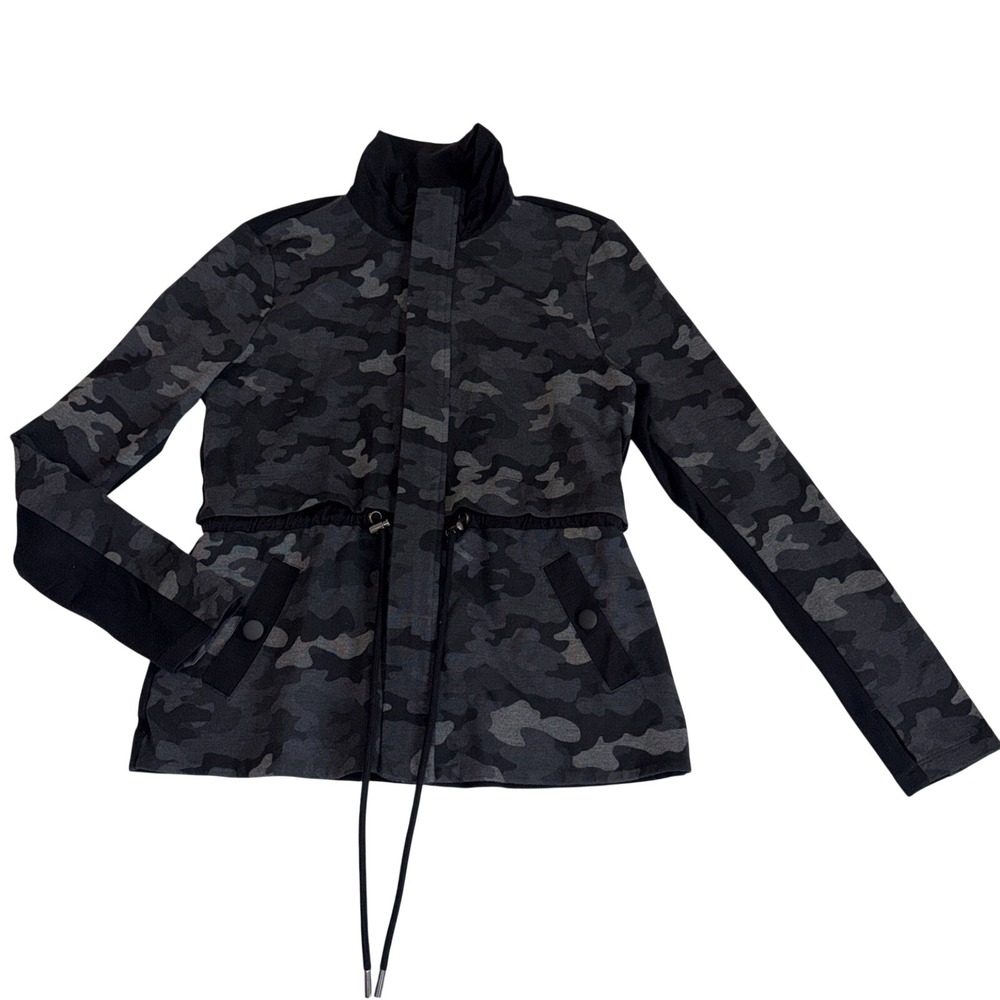 CAbi Women's Dark Gray Camouflage Drawstring Jacket